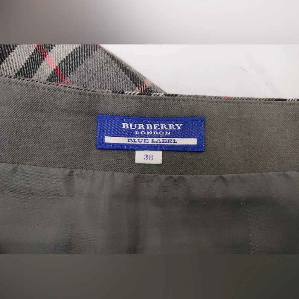 NEW Burberry vintage y2k grey nova check mini skirt size 38